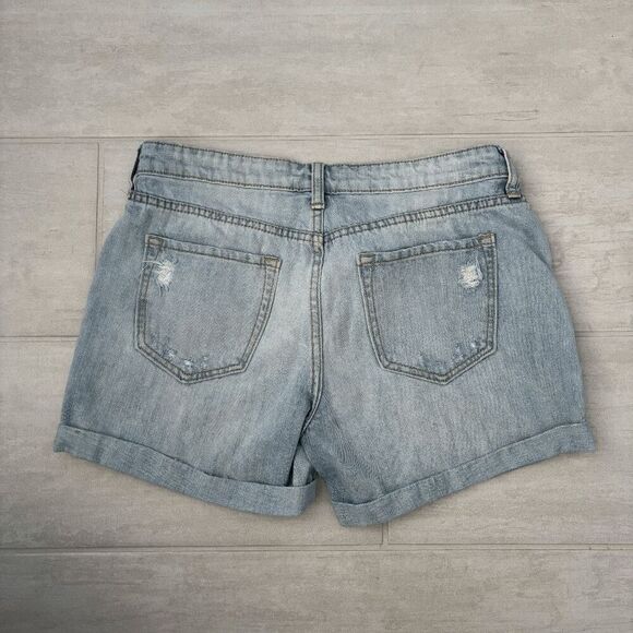 Gap Sexy Boyfriend Short Denim Ripped Light Wash Button Fly Pockets Mid-rise 2 - Picture 3 of 7
